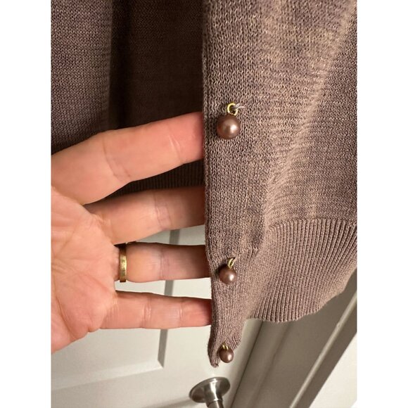 NWT Jones New York Dress Women’s Brown 2 PC Dress Cardigan Sz 10 - Picture 6 of 16